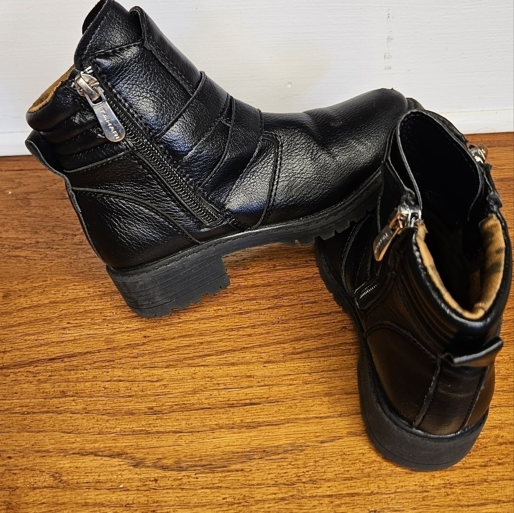 Toddler Girls Black Buckle Boots